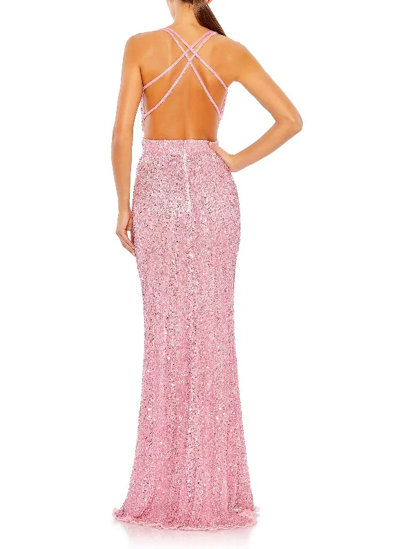 Womens Embellished Formal Evening Dress Tunics Prom sequined