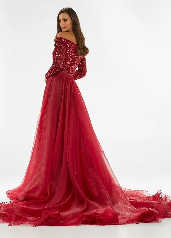 Ashley Lauren 1739 Long Organza Overskirt Wire Hem Pageant Prom Layer Pageant cashmere skirt fine
