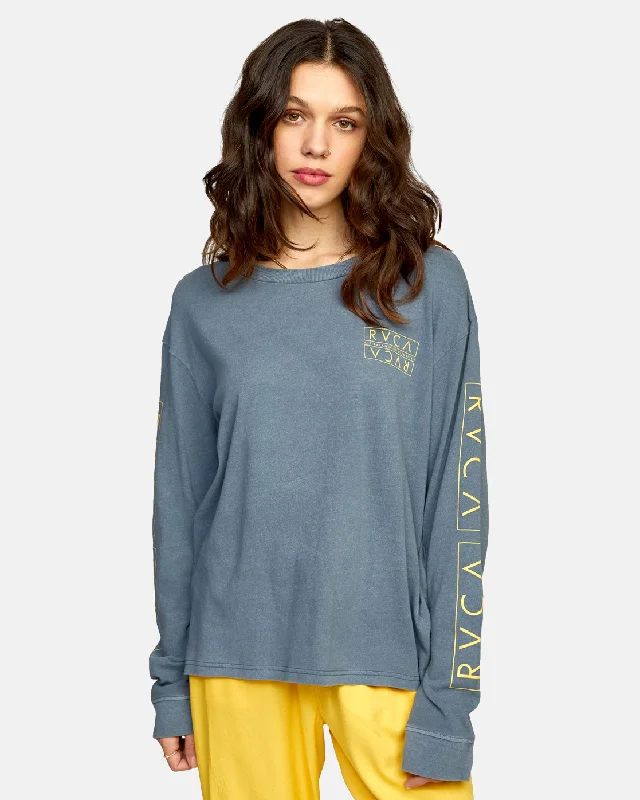 Century Long Sleeve Tee - Stormy Blue Elegant Classic Vintage