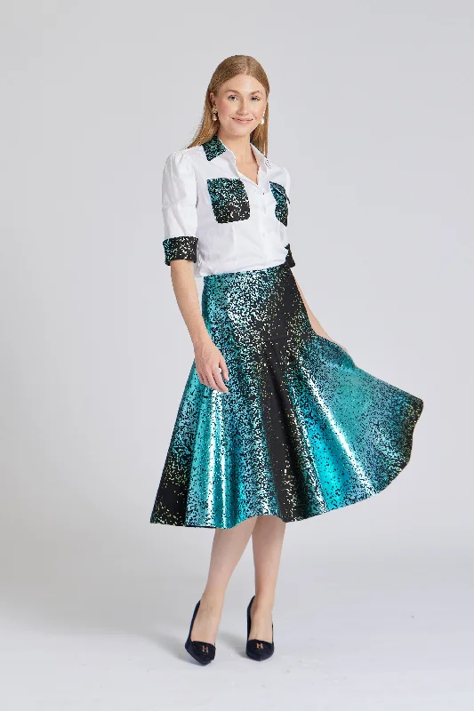 Fancy Camelia Skirt Green Sparkle corduroy skirt durable