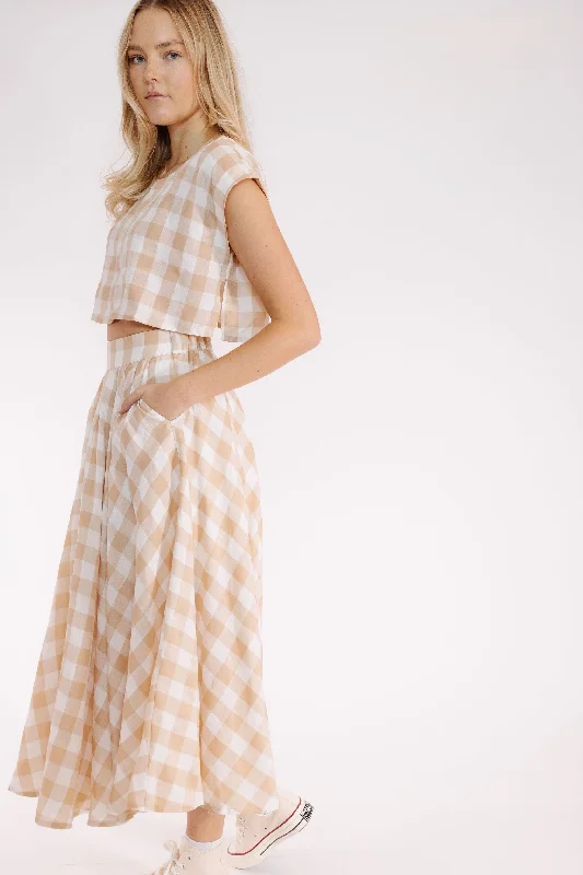 Germaine Skirt Set in Taupe denim skirt fashionable