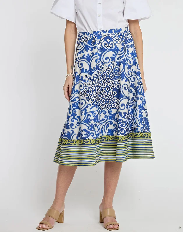 HINSON WU - GLORIA SKIRT IN CERAMIC TILE PRINT athletic skirt fit