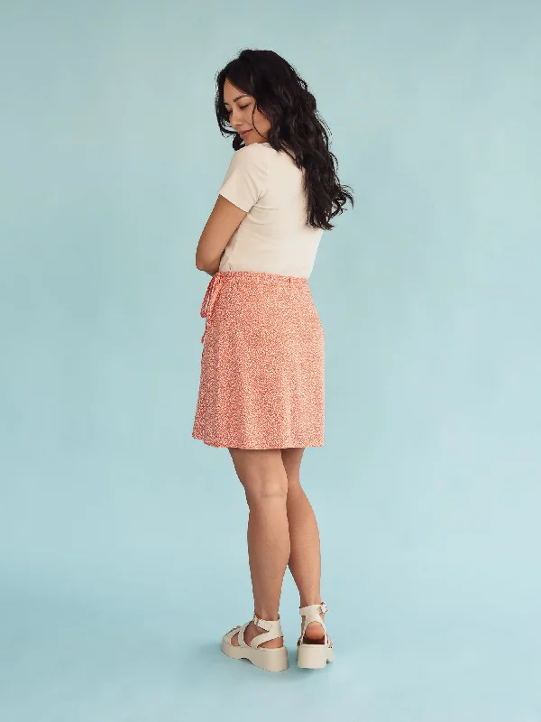 Louise Orange Cosmos Wrap Skirt low waist skirt