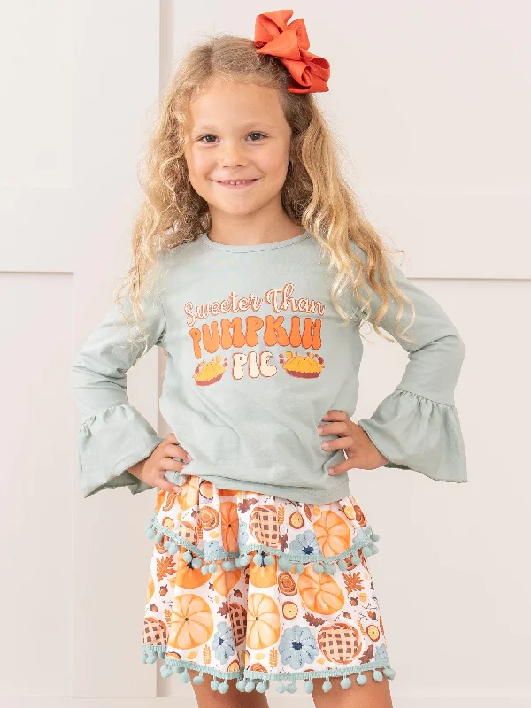 Mint "Sweet as Pumpkin Pie" Ruffle Outfit w/ Skirt vintage skirt charm