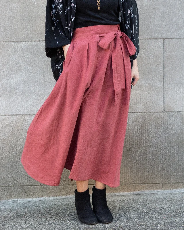 Prospective Flow Skirt, Kyu, Wine Red maxi skirt elegant