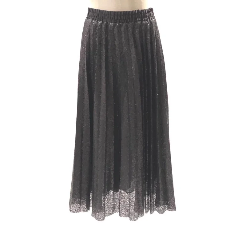 BLACK SKIRT SEQUIN zip skirt side
