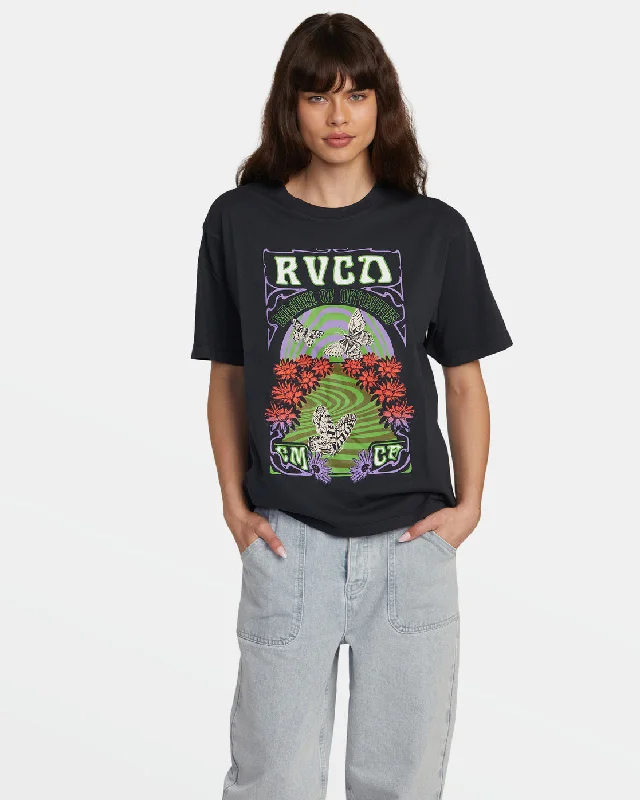Swirl Anyday Tee - RVCA Black Solid Print Embellished