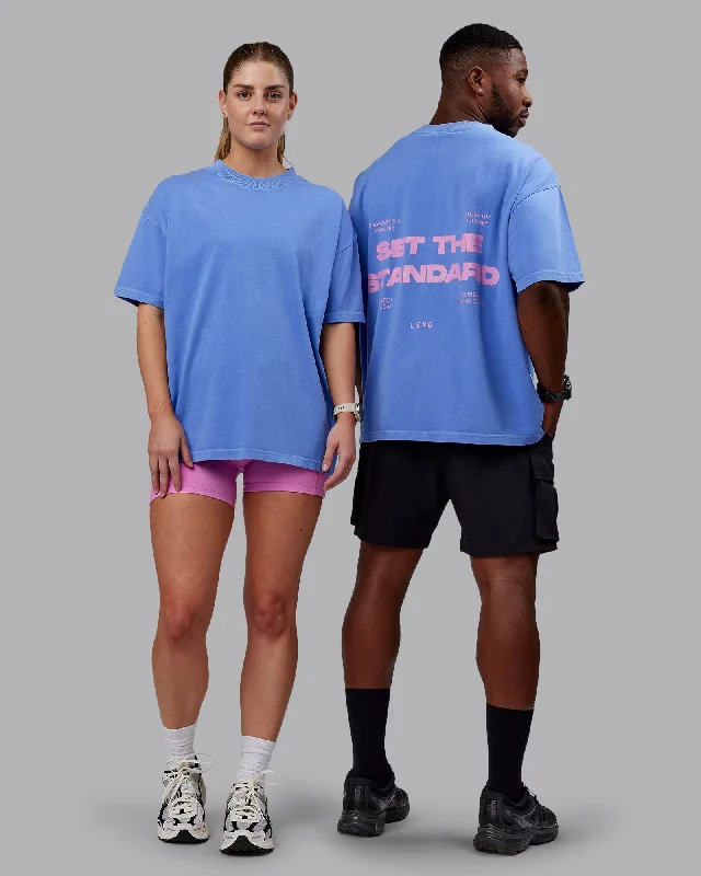 Unisex Washed Set The Standard Heavyweight Tee Oversize - Baja Blue-Bubblegum Oversized T-Shirt Spandex breathable Unisex Washed Set The Standard Heavyweight Tee Oversize - Baja Blue-Bubblegum Oversized T-Shirt Spandex breathable