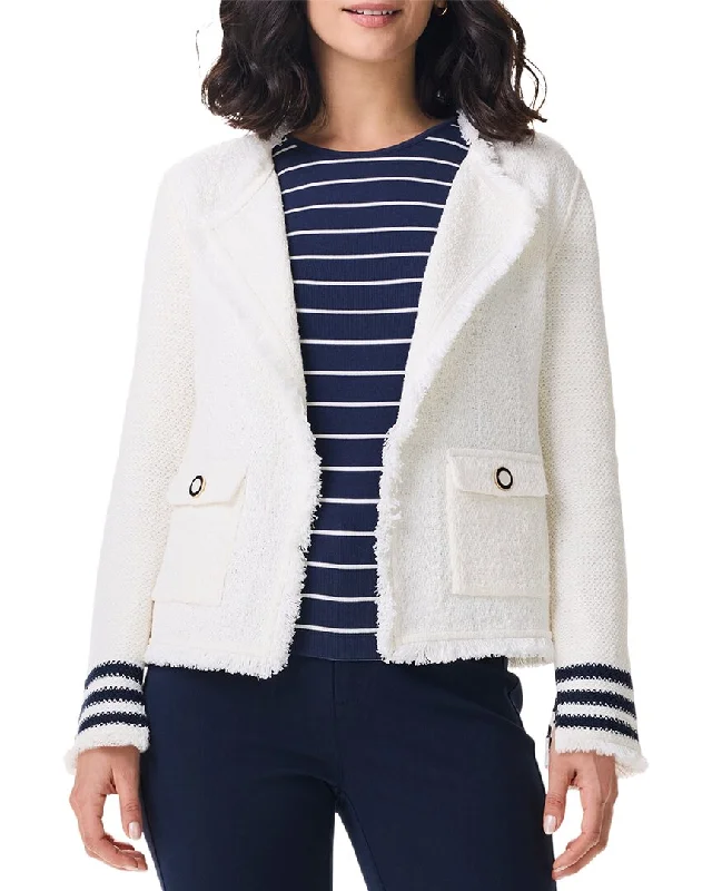 Nic+Zoe Petite Subtle Stripe Fringe Mix Knit Jacket Cotton Jacket Linen Jacket Terry Jacket Nic+Zoe Petite Subtle Stripe Fringe Mix Knit Jacket Cotton Jacket Linen Jacket Terry Jacket