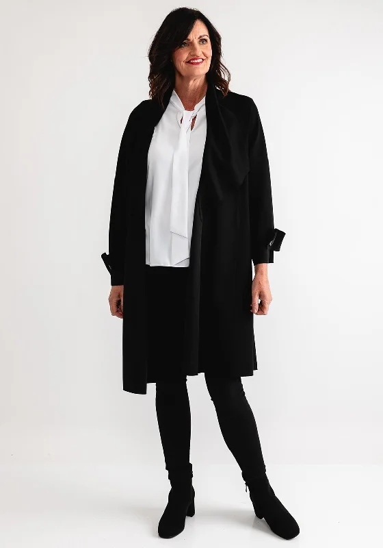 Joseph Ribkoff Open Front Jacket, Black Wool Jacket Cashmere Jacket Tweed Jacket