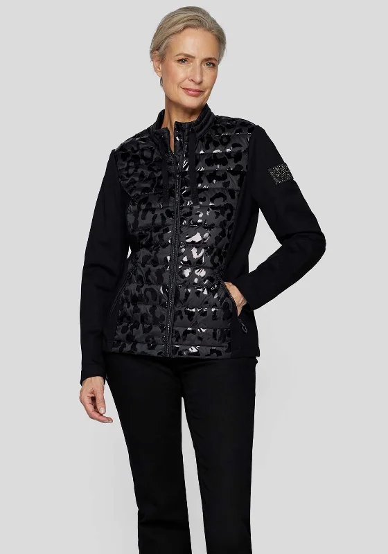 Rabe Padded Jersey Contrast Zip through Jacket, Black Fitted Jacket Loose Jacket Oversized Jacket Rabe Padded Jersey Contrast Zip through Jacket, Black Fitted Jacket Loose Jacket Oversized Jacket