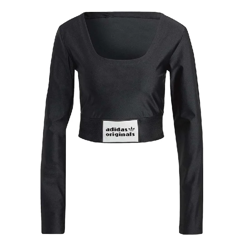 adidas - Women's Long Sleeve Crop Top (IC8549) Jersey Fabric Tulle Fabric Batik Fabric