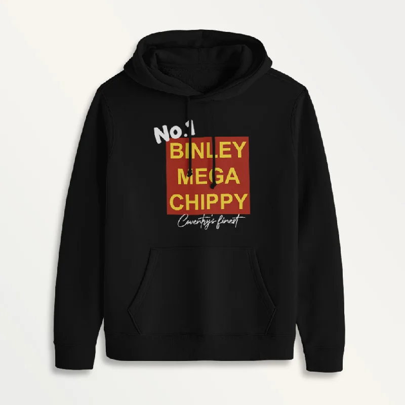 Binley Mega Chippy No 1 Coventry's Finest Women's Hooded Sweatshirt Hoodie with Pattern Geometric Abstract
