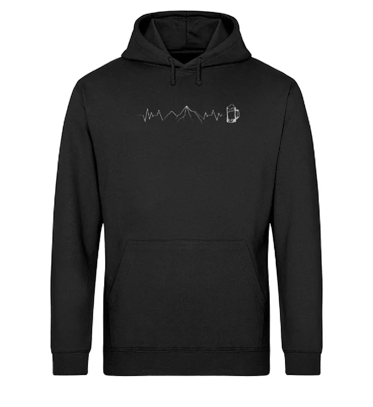 Herzschlag Berg und Bier - Unisex Organic Hoodie Hoodie with Camouflage Military Edgy Herzschlag Berg und Bier - Unisex Organic Hoodie Hoodie with Camouflage Military Edgy