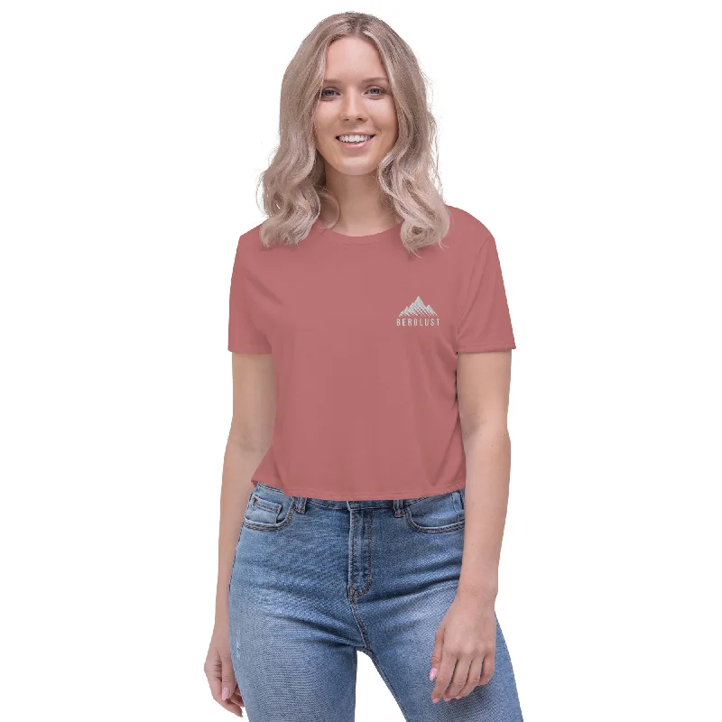 Berglust Logo - Crop Top (Bestickt) Wool Fabric Cashmere Fabric Tweed Fabric