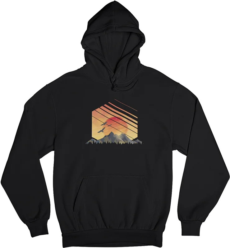 Sonnenaufgang Alpen - Unisex Organic Hoodie Hoodie with Drawcord Adjustable Secure