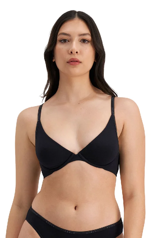 Bonds Womens Everyday Organics Underwire Bra Black Supportive Sports Bra
