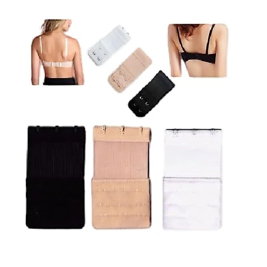 Elastic Bra Extender 2 & 3 & 4 Hooks Extension Clip Black Nude White Extenders Push-Up Bralette Set