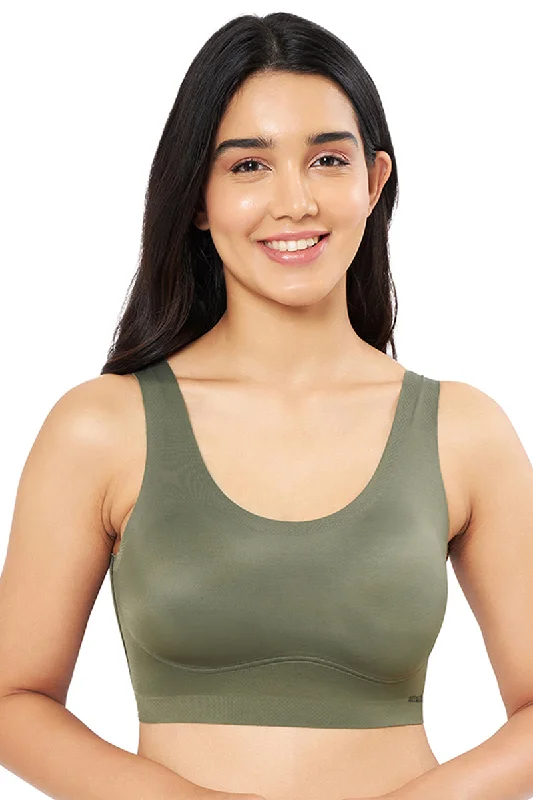 Skins Solid Non Padded Non-Wired Scoop Neck Cami Bra - Slate Green Push-Up Bra Set