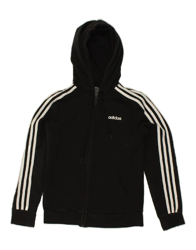 ADIDAS Womens Zip Hoodie Sweater UK 8/10 Small Black Cotton Print Jacquard Patchwork ADIDAS Womens Zip Hoodie Sweater UK 8/10 Small Black Cotton Print Jacquard Patchwork