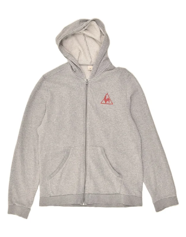 LE COQ SPORTIF Womens Zip Hoodie Sweater UK 18 XL Grey Cotton Velvet Chenille Corduroy LE COQ SPORTIF Womens Zip Hoodie Sweater UK 18 XL Grey Cotton Velvet Chenille Corduroy
