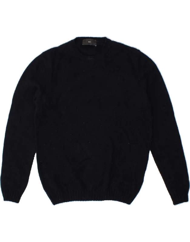 LIU JO Womens Crew Neck Jumper Sweater UK 14 Medium Navy Blue Wool Welt Pockets Slit Pockets Flap Pockets LIU JO Womens Crew Neck Jumper Sweater UK 14 Medium Navy Blue Wool Welt Pockets Slit Pockets Flap Pockets