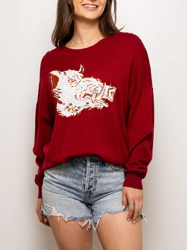 Oversized Hog  Sweater Elegant Classic Vintage
