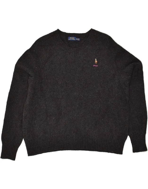 POLO RALPH LAUREN Womens Crew Neck Jumper Sweater UIK 18 XL Grey Wool Machine Wash Dry Clean Hand Wash POLO RALPH LAUREN Womens Crew Neck Jumper Sweater UIK 18 XL Grey Wool Machine Wash Dry Clean Hand Wash