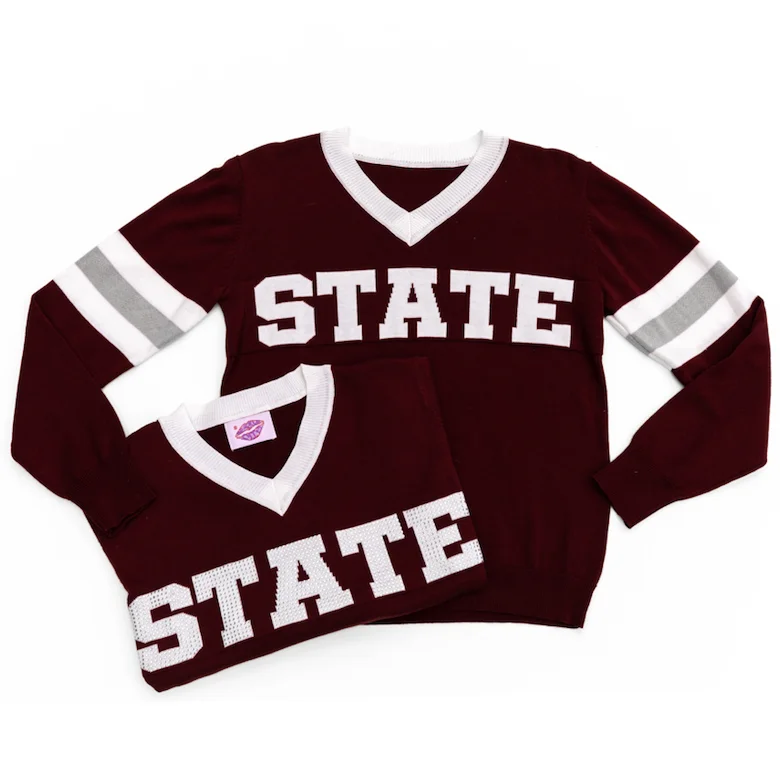 STATE Maroon Jersey Sweater Slim Fit Regular Fit Oversized