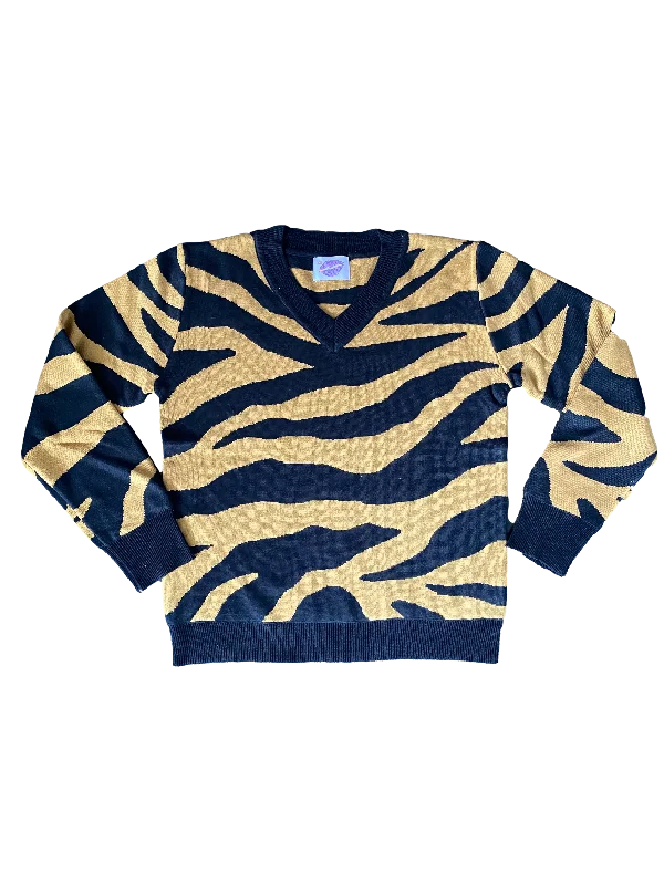 Tiger Stripe Sweater Casual Formal Business