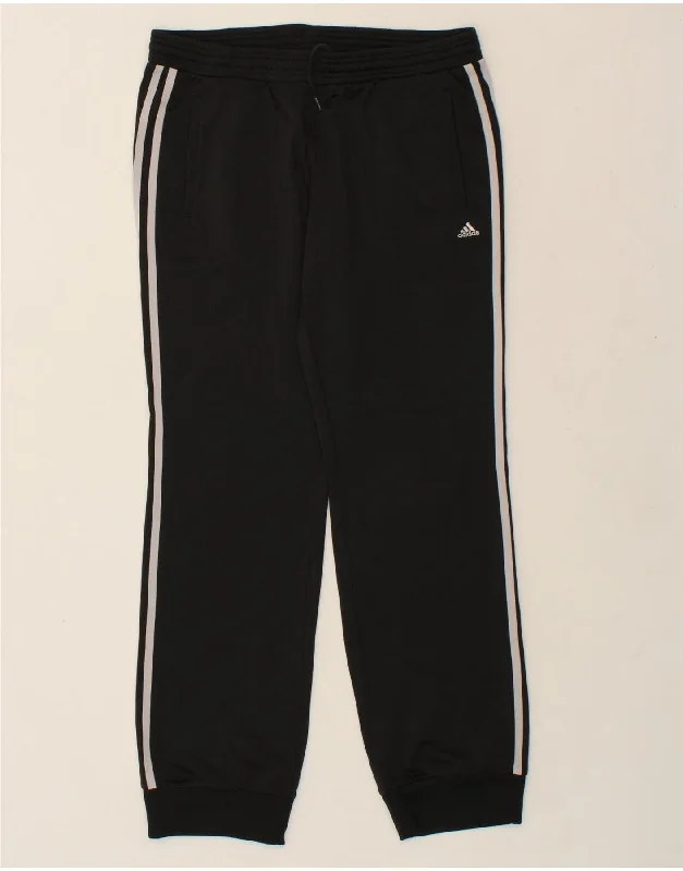 ADIDAS Womens Tracksuit Trousers Joggers UK 12/14 Medium Black Polyester Trousers Recommended Stylist
