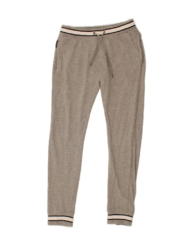 ARMANI Womens Anti Fit Tracksuit Trousers Joggers UK 14 Medium Grey High Waist Slim Fit Ankle Length
