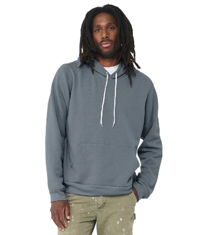 Bella + Canvas Unisex Sponge Fleece Pullover Hoodie Steel Blue Crew Neck Wool