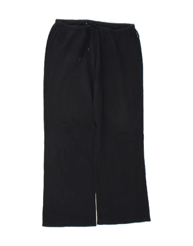 CHAMPION Womens Tracksuit Trousers UK 14 Large Black Cotton Skinny Trousers Denim Stretchy