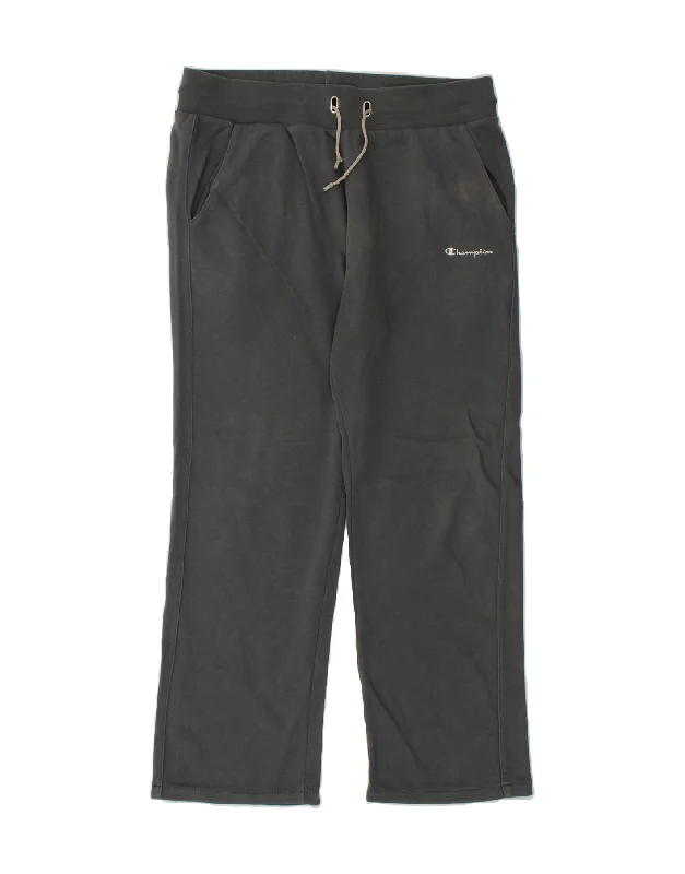 CHAMPION Womens Tracksuit Trousers UK 14 Large Grey Cotton Trousers Print Floral