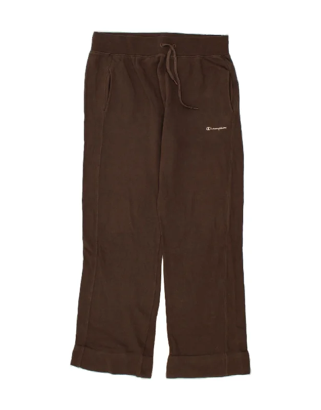 CHAMPION Womens Tracksuit Trousers UK 18  XL Brown Cotton Trousers fashionable trendy