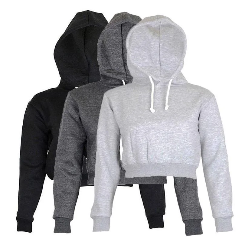 Cropped Hoodie Pullover Bell Sleeve Stylish