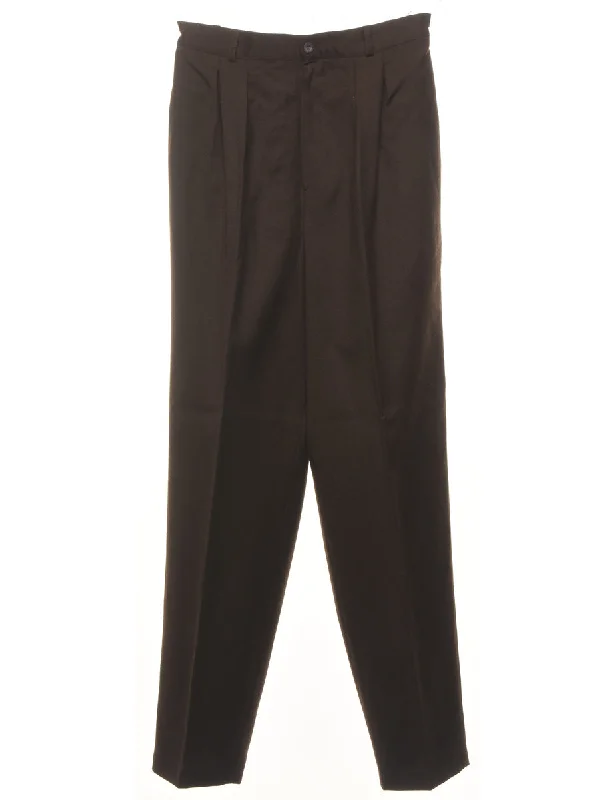 Dark Brown Classic Trousers - W26 L31 Trousers Essential Wardrobe