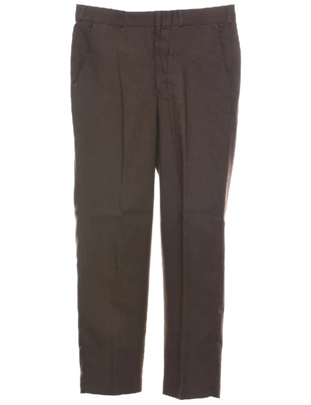 Dark Brown Classic Trousers - W33 L30 Trousers Timeless Classic