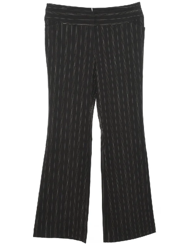 Dark Brown Trousers - W32 L32 Trousers Denim Distressed