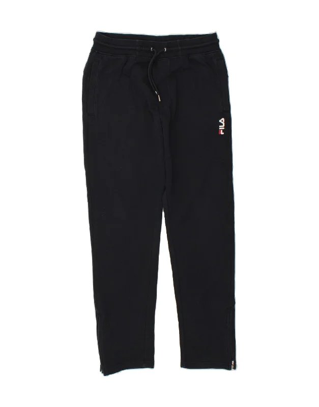 FILA Womens Tracksuit Trousers UK 14 Medium Navy Blue Cotton Trousers Favorite Customer