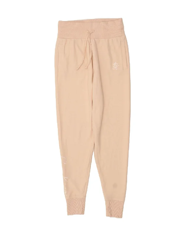 GYM KING Womens Graphic Tracksuit Trousers Joggers Large Pink Polyester Trousers Occasion Special
