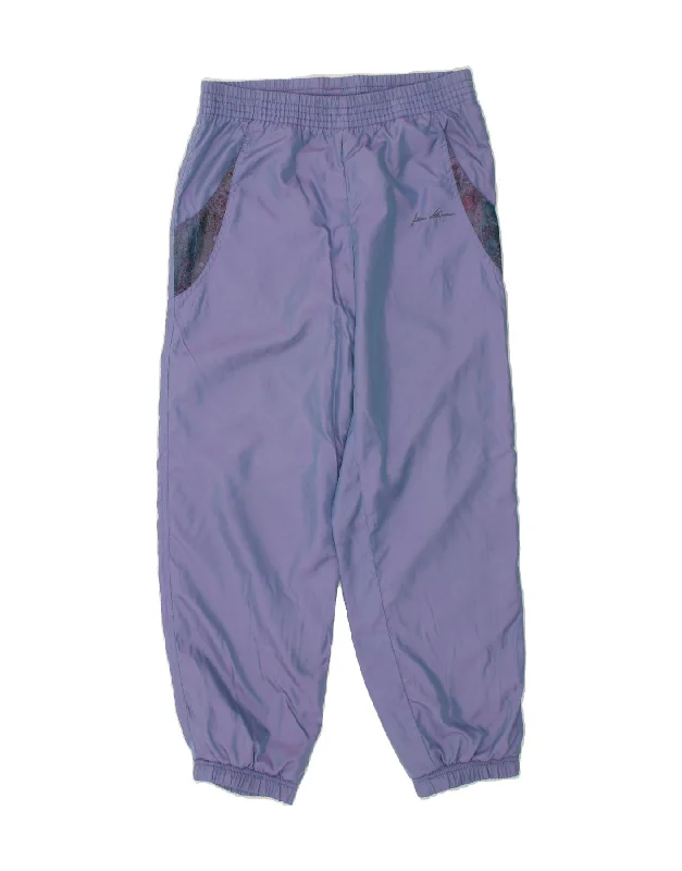 VINTAGE Womens Tracksuit Trousers Joggers EU 38 Medium Purple Polyester Trousers Elastic Waist Soft