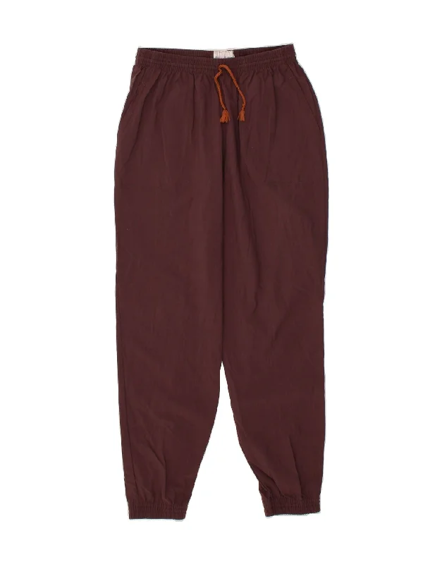 VINTAGE Womens Tracksuit Trousers Joggers UK 12 Medium Burgundy Trousers versatile functional