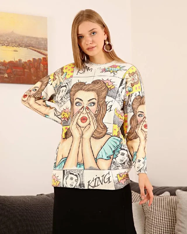 WOW MOSANG FASHION PULLOVER Chunky Knit Pullover
